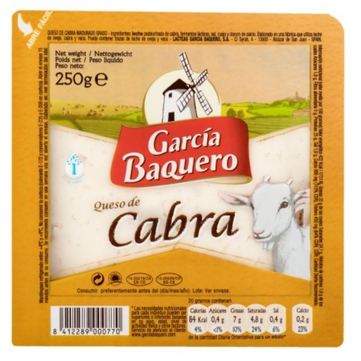 Queso Cabra GARCIA BAQUERO Cuña 250 GR | Borosa Market Queso Cabra GARCIA BAQUERO Cuña 250 GR | Borosa Market