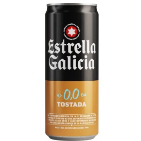 Cerveza Lata ESTRELLA DE GALICIA 0,0 Tostada 33 CL