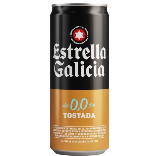 Cerveza Lata ESTRELLA DE GALICIA 0,0 Tostada 33 CL | Borosa Market Cerveza Lata ESTRELLA DE GALICIA 0,0 Tostada 33 CL | Borosa Market