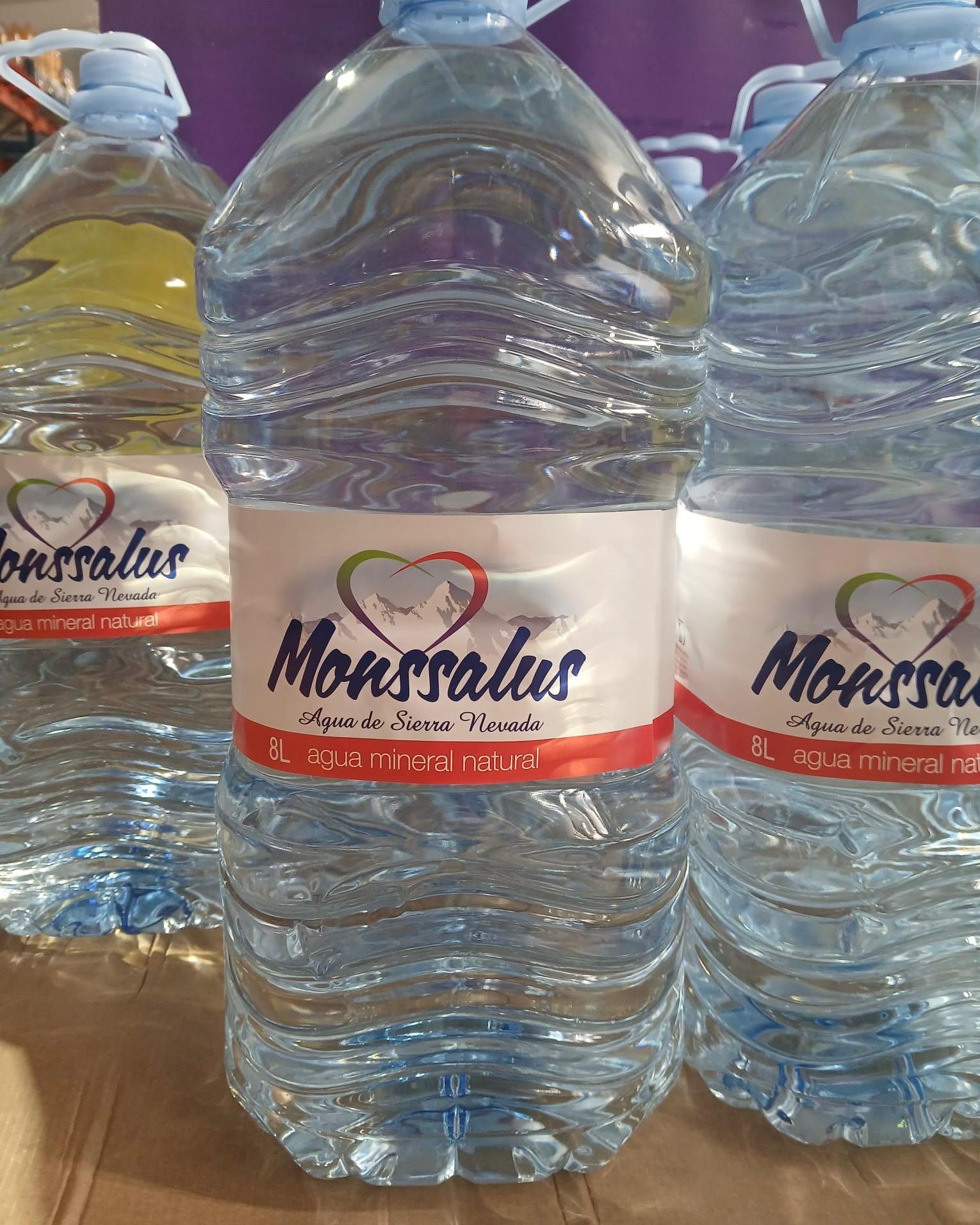 Etiqueta del agua Monssalus: agua mineral natural de Sierra Nevada