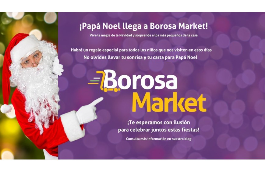 Papá Noel Llega Desde Laponia a Borosa Market en Huércal de Almería y Roquetas de Mar!