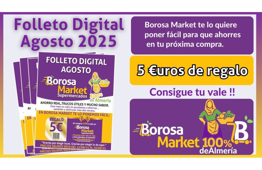 Folleto Digital de Agosto, Grandes Ofertas + 5 €uros de Regalo